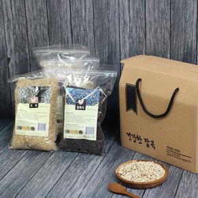 [9/3 순차출고] 직접도정 쌀 잡곡 귀한선물세트 4kg (귀리+찰흑미+찰현미+찰수수 각 1kg)