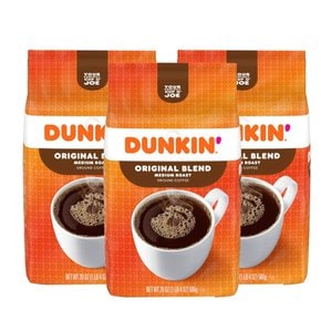 던킨 도너츠 오리지널 미디엄 로스트 그라운드 분쇄 커피 Dunkin` Original Blend 566g 3개