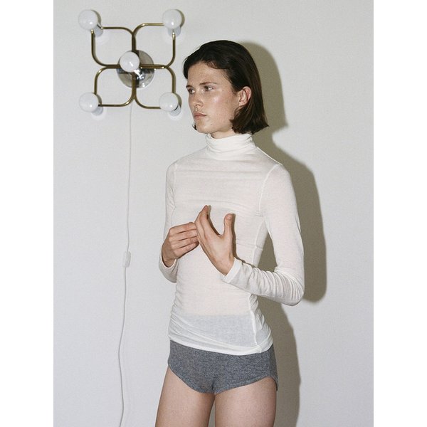 soft turtleneck top - ivory