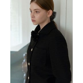 ROSE CORSAGE CLASSIC TWEED JACKET_BLACK