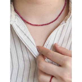 언발란스 루비 원석 넥클리스 Unbalance ruby gemstone necklace