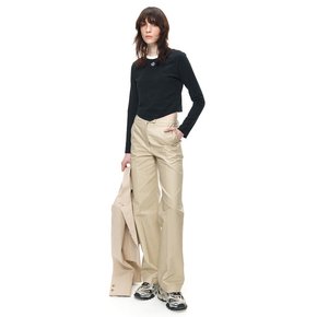 Lowrise straight pants (Beige)