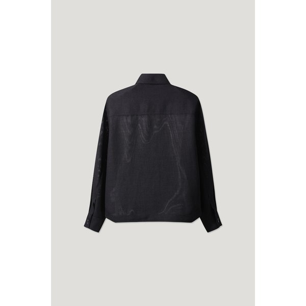 [여주점] [이로] 남성 LINEN LIKE 솔리드 세미오버 셔켓  IQJAA24702BKX