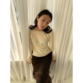 See-through Boat Neck Knit_Beige