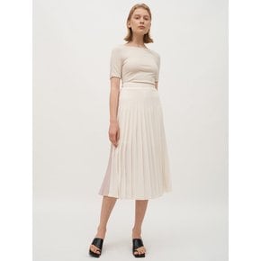 TTR PLEATED TWO-TONE SKIRT 2COLOR