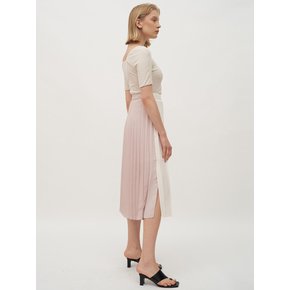 TTR PLEATED TWO-TONE SKIRT 2COLOR