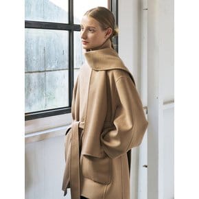 HANDMADE BELTED MUFFLER CASHMERE COAT [3COLORS]