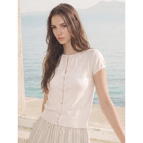 NUAGE CAP SLEEVE CARDIGAN (SILVER IVORY)