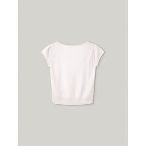 NUAGE CAP SLEEVE CARDIGAN (SILVER IVORY)