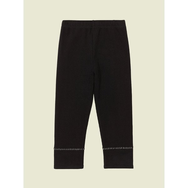 [리퍼브] Hand-stitch crop leggings, Black