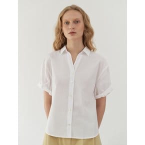 Roll-up cotton shirt ( Off white )