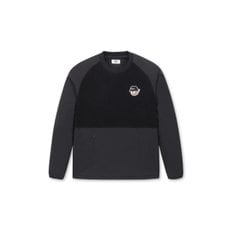 Men Woven Hybrid Fleece Pullover_WMTBW24803BKX