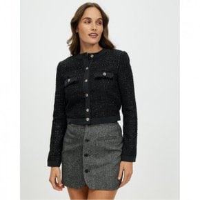 4649679 Guess Clarissa Tweed Jacket - Black Fantasy