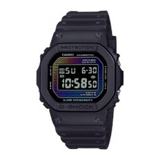 카시오 지쇼크 (G-SHOCK) 브릭 패턴 레인보우 컬러 블랙 DW-5600RW-1JF