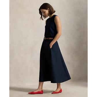 폴로 랄프 로렌 여성 코튼 에이라인 미디 스커트(WMPOSKTNDC20140400)