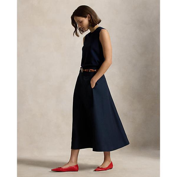 여성 코튼 에이라인 미디 스커트(WMPOSKTNDC20140400)