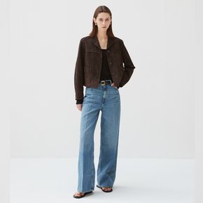 Italian suede Three Button JK_Dark Brown