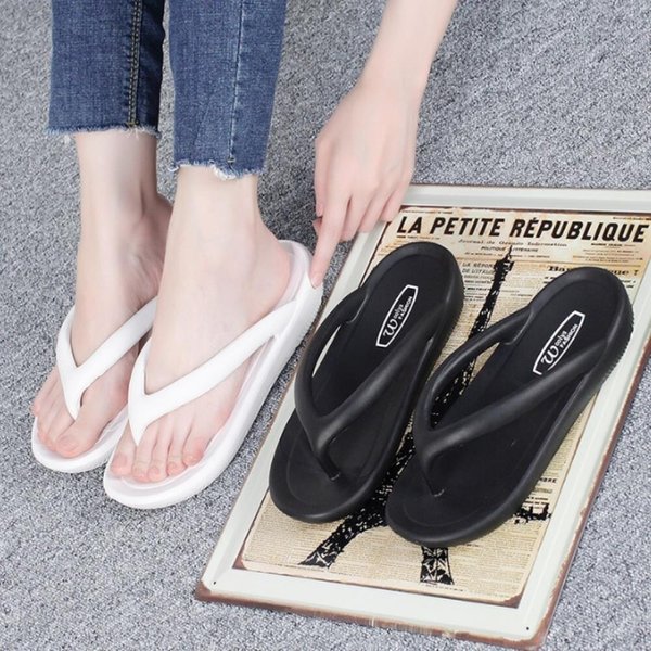 [옷자락] 여자 물놀이 화이트 물빠짐 샌들 플립플랍 쪼리