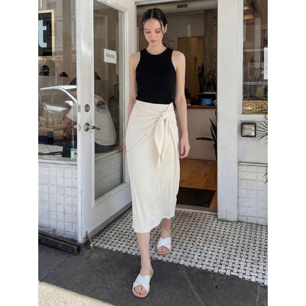 크링클 타이 스커트_CREAM