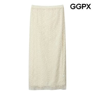GGPX H라인 플라워 레이스 밴딩 스커트 (GP7SK012F)