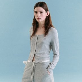 NUBASIC U-NECK CARDIGAN GRAY
