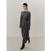 TVF MERINO WOOL TIE KNIT DRESS_2COLORS