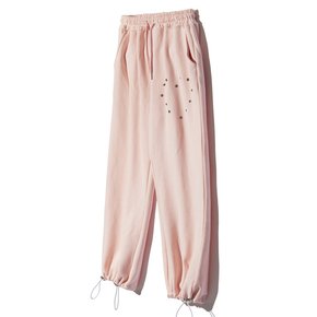 HEART EYELET SWEAT PANTS (PINK)