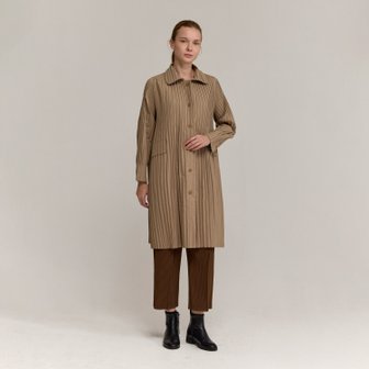 신세계라이브쇼핑 [플리츠미] 오픈 카라 트렌치 롱 자켓_PPJKF025007