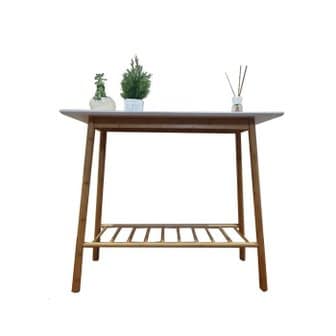 비카 대나무 콘솔테이블 90x75cm 화장대 사이드테이블 화분선반 협탁 슬림테이블