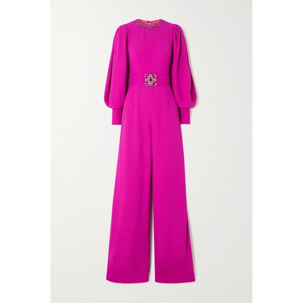 앤드류 지엔 장식 벨티드 크레이프 점프수트 푸시아 1647597285627146