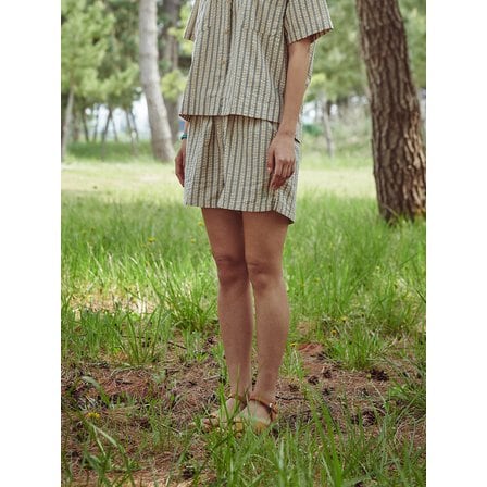 플랫웨이브 인 서울 Hazy Stripe Shorts Blue