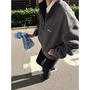 SHELL FLEECE HALF ZIP UP - GRAY