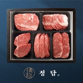 [명절 후 배송][SSG정담][냉장/1+][농협횡성한우]로스구이세트4호 (등심/차돌/안심/치마/채끝) / 2.5kg