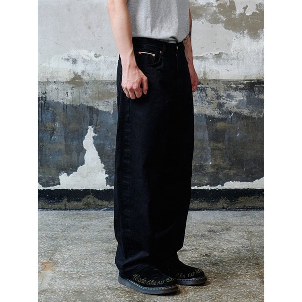DEN1091 Jet Black Selvedge [Wide Fit]