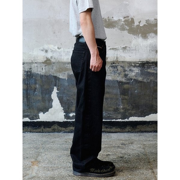 DEN1091 Jet Black Selvedge [Wide Fit]