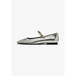 5067750 Massimo Dutti FLATS WITH BUCKLE - Ankle strap ballet pumps silvercoloured