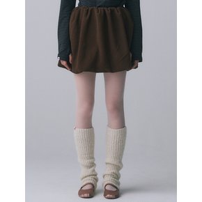 FLEECE VOLUME SKIRT, BROWN