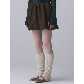 FLEECE VOLUME SKIRT, BROWN