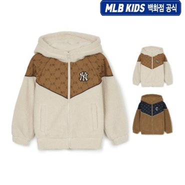 MLB키즈 [백화점 공식] 24년FW 다이아 모노그램 우븐자카드배색 후리스  7AFDRM146 (2color)