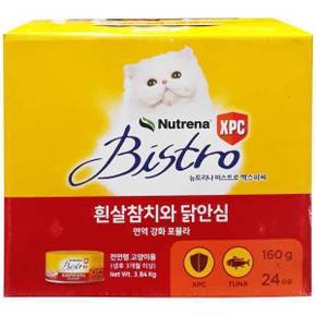 비스트로 흰살참치와 닭안심 캔160g x24개입