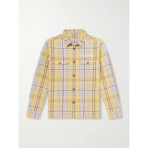 로고 자수 체크 코튼 플란넬 셔츠 46376663163003555