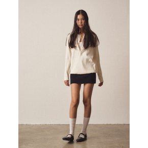 W Henley Neck Knit_Ivory