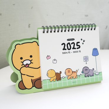 카카오프렌즈 춘식이 오디너리 2025년 형태 탁상 캘린더 (그린) 5500