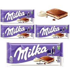 milka 알프스 우유 밀카 초콜릿 요거트 100g x 4