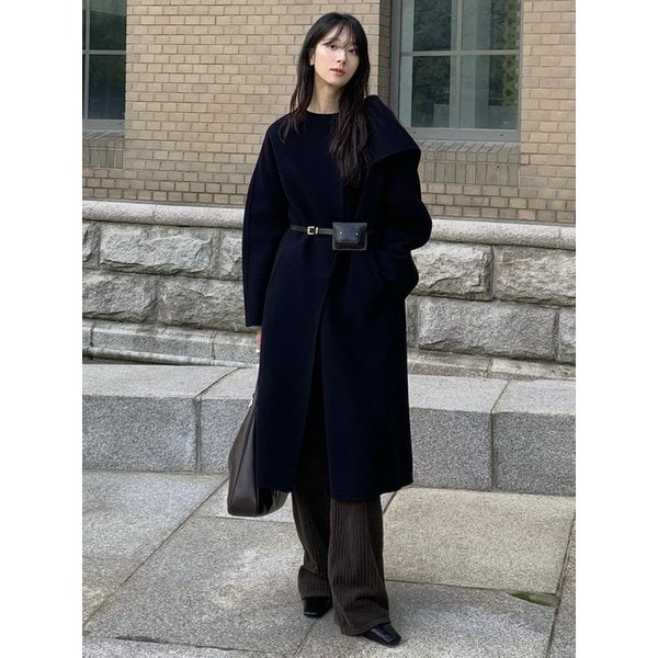 [단독][벨트 포함]BELT SET MUFFLER WOOL COAT2_DARK NAVY