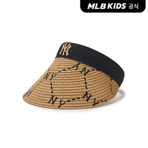 MLB키즈 (공식)24SS 다이아 모노그램 직자수 라피아 썬캡 7ASCMD143-50BGS