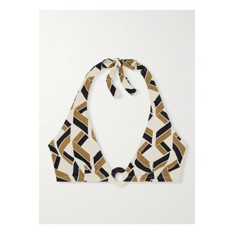 ERES 에레스 디멘션 장식 프린트 트라이앵글 홀터넥 비키니 탑 46376663162933286