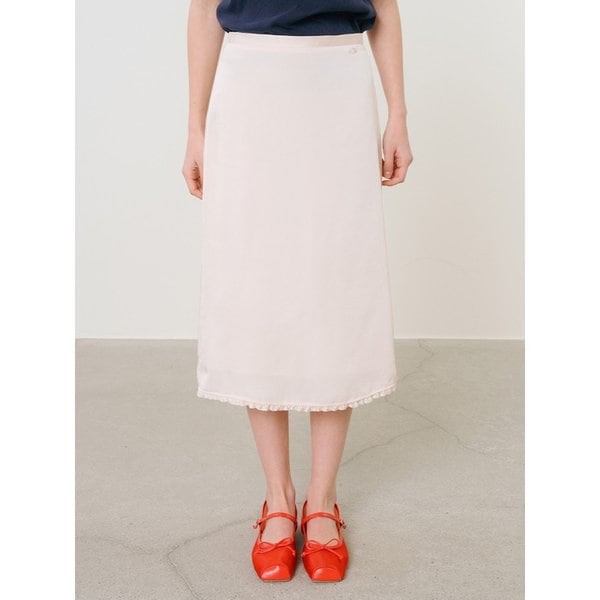 D Kendall Satin Hem Frill Skirt_2colors