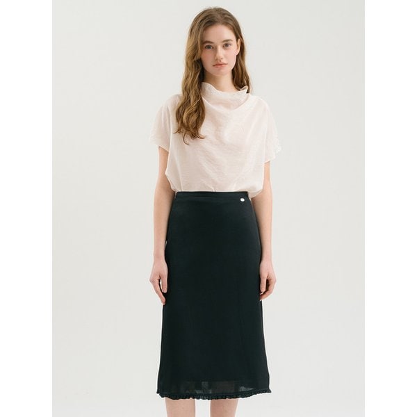 D Kendall Satin Hem Frill Skirt_2colors