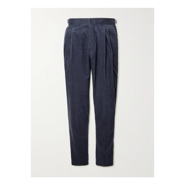 미스터 피 슬림핏 스트레이트 코튼 캐시미어 혼방 코듀로이 턱시도 팬츠 블루 46376663162889360